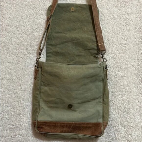 Vintage “Par Avion – Air Mail” Canvas and Leather Messenger Bag - Picture 9 of 16